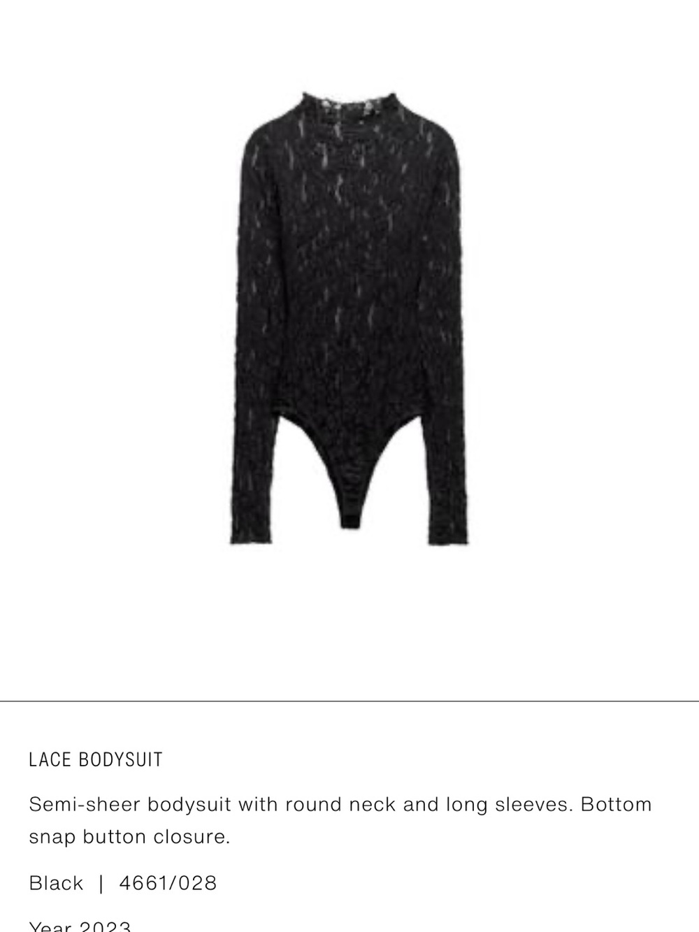 Zara Black Lace High-Neck Long-Sleeve Bodysuit